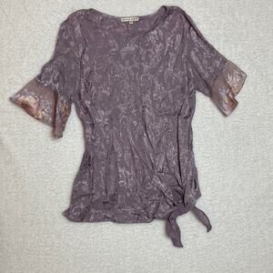 Spencer Alexis Vintage Top Lavender Purple Women’s 12 Boho Art Langenlook Floral
